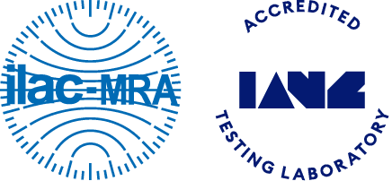 ILAC MRA and IANZ recognition mark.